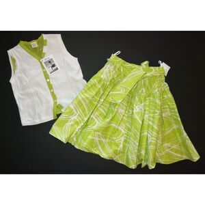 NEW Jottum Euro boutique girls skirt outfit 8 9 10 134/140 green white top shirt